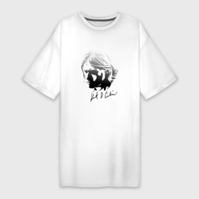 Платье-футболка хлопок с принтом Курт Кобейн автограф в Санкт-Петербурге,  |  |  kurt cobain |  nirvana |  курт кобейн | нирвана
