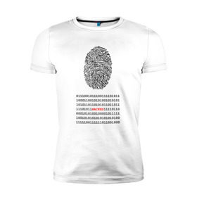Мужская футболка премиум с принтом Hacked в Санкт-Петербурге, 92% хлопок, 8% лайкра | приталенный силуэт, круглый вырез ворота, длина до линии бедра, короткий рукав | code | developer | hacker | взлом | кодер | отпечаток | прогер | программирование | хакер