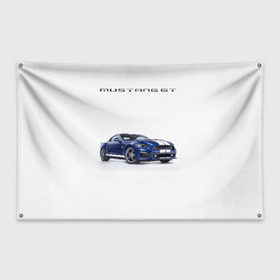 Флаг-баннер с принтом Ford Mustang GT 3 в Санкт-Петербурге, 100% полиэстер | размер 67 х 109 см, плотность ткани — 95 г/м2; по краям флага есть четыре люверса для крепления | ford | gt | mustang | shelby | мустанг | форд | шэлби