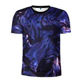 Мужская футболка 3D спортивная с принтом Нефть в Санкт-Петербурге, 100% полиэстер с улучшенными характеристиками | приталенный силуэт, круглая горловина, широкие плечи, сужается к линии бедра | абстракция | жидкость | жижа | нефть | смола | текстура | черная