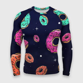 Мужской рашгард 3D с принтом Black Milk Космические Пончики в Санкт-Петербурге,  |  | black milk | donut | donuts | space | the simpsons | trend | глазурь | дизайн | еда | звезда | звёзды | космос | мода | пончик | симпсоны | симсоны | сладкий | стиль | тренд | узор