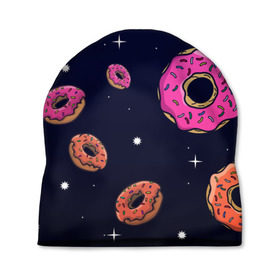 Шапка 3D с принтом Black Milk Космические Пончики в Санкт-Петербурге, 100% полиэстер | универсальный размер, печать по всей поверхности изделия | Тематика изображения на принте: black milk | donut | donuts | space | the simpsons | trend | глазурь | дизайн | еда | звезда | звёзды | космос | мода | пончик | симпсоны | симсоны | сладкий | стиль | тренд | узор