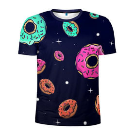 Мужская футболка 3D спортивная с принтом Black Milk Космические Пончики в Санкт-Петербурге, 100% полиэстер с улучшенными характеристиками | приталенный силуэт, круглая горловина, широкие плечи, сужается к линии бедра | black milk | donut | donuts | space | the simpsons | trend | глазурь | дизайн | еда | звезда | звёзды | космос | мода | пончик | симпсоны | симсоны | сладкий | стиль | тренд | узор