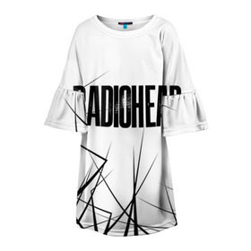 Детское платье 3D с принтом Radiohead 5 в Санкт-Петербурге, 100% полиэстер | прямой силуэт, чуть расширенный к низу. Круглая горловина, на рукавах — воланы | radiohead | радиохэд | том йорк