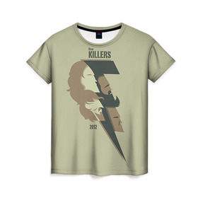 Женская футболка 3D с принтом The Killers 8 в Санкт-Петербурге, 100% полиэфир ( синтетическое хлопкоподобное полотно) | прямой крой, круглый вырез горловины, длина до линии бедер | 