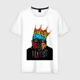 Мужская футболка хлопок с принтом Biggie Smalls в Санкт-Петербурге, 100% хлопок | прямой крой, круглый вырез горловины, длина до линии бедер, слегка спущенное плечо. | biggie | biggie smalls | hip hop | notorious b.i.g. | rap | бигги | рэп | хип хоп