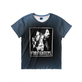 Детская футболка 3D с принтом Foo Fighters 1 в Санкт-Петербурге, 100% гипоаллергенный полиэфир | прямой крой, круглый вырез горловины, длина до линии бедер, чуть спущенное плечо, ткань немного тянется | 
