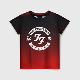 Детская футболка 3D с принтом Foo Fighters 3 в Санкт-Петербурге, 100% гипоаллергенный полиэфир | прямой крой, круглый вырез горловины, длина до линии бедер, чуть спущенное плечо, ткань немного тянется | foo fighters | дэйв грол | фу файтерс