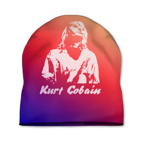 Шапка 3D с принтом Kurt Cobain в Санкт-Петербурге, 100% полиэстер | универсальный размер, печать по всей поверхности изделия | nirvana |  курт кобейн | нирвана | рок
