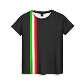 Женская футболка 3D с принтом Black Milk Italiano в Санкт-Петербурге, 100% полиэфир ( синтетическое хлопкоподобное полотно) | прямой крой, круглый вырез горловины, длина до линии бедер | flag | italian | италия | итальянский | страна | страны | триколор | флаг
