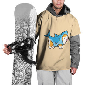 Накидка на куртку 3D с принтом Пес-акула в Санкт-Петербурге, 100% полиэстер |  | Тематика изображения на принте: акула | пёс | песик | рисунок