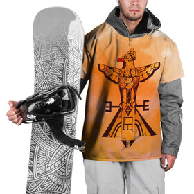 Накидка на куртку 3D с принтом этника в Санкт-Петербурге, 100% полиэстер |  | геометрия | индейцы | ловец снов | орел | орнамент | перья | пирамида | птица | пустыня | символы | сокол | тотем | узоры | этно | ястреб