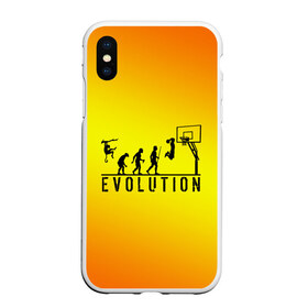 Чехол для iPhone XS Max матовый с принтом Эволюция баскетбола в Санкт-Петербурге, Силикон | Область печати: задняя сторона чехла, без боковых панелей | basketball | evolution | желтый | обезьяна человек | оранжевый | эволюция