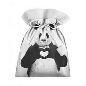 Подарочный 3D мешок с принтом Panda heart в Санкт-Петербурге, 100% полиэстер | Размер: 29*39 см | heart | panda | арт | клевый | красивый | панда | рисунок | сердце