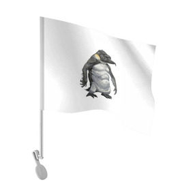 Флаг для автомобиля с принтом Пингвинопитек в Санкт-Петербурге, 100% полиэстер | Размер: 30*21 см | лженаука | пингвин