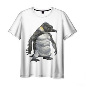 Мужская футболка 3D с принтом Пингвинопитек в Санкт-Петербурге, 100% полиэфир | прямой крой, круглый вырез горловины, длина до линии бедер | Тематика изображения на принте: лженаука | пингвин