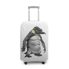 Чехол для чемодана 3D с принтом Пингвинопитек в Санкт-Петербурге, 86% полиэфир, 14% спандекс | двустороннее нанесение принта, прорези для ручек и колес | лженаука | пингвин