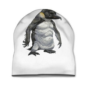 Шапка 3D с принтом Пингвинопитек в Санкт-Петербурге, 100% полиэстер | универсальный размер, печать по всей поверхности изделия | лженаука | пингвин