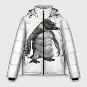 Мужская зимняя куртка 3D с принтом Пингвинопитек в Санкт-Петербурге, верх — 100% полиэстер; подкладка — 100% полиэстер; утеплитель — 100% полиэстер | длина ниже бедра, свободный силуэт Оверсайз. Есть воротник-стойка, отстегивающийся капюшон и ветрозащитная планка. 

Боковые карманы с листочкой на кнопках и внутренний карман на молнии. | лженаука | пингвин
