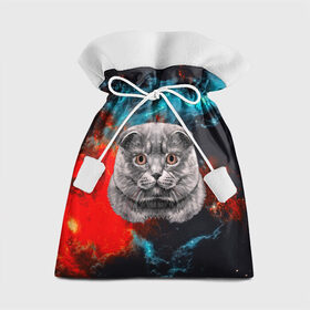Подарочный 3D мешок с принтом Космический кот в Санкт-Петербурге, 100% полиэстер | Размер: 29*39 см | 3d | cat | арт | взгляд | кот | кот хипстер | котёнок | котятки | котятушки | кошечки | кошка | мордочка