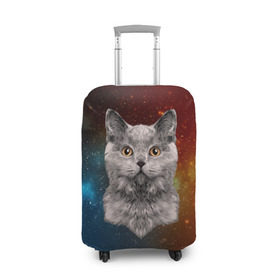 Чехол для чемодана 3D с принтом Кот в космосе! в Санкт-Петербурге, 86% полиэфир, 14% спандекс | двустороннее нанесение принта, прорези для ручек и колес | 3d | cat | арт | взгляд | вселенная | звезды | земля | космос | кот | кот хипстер | котёнок | котятки | котятушки | кошечки | кошка | мордочка | плеяды | пространство | созвездие