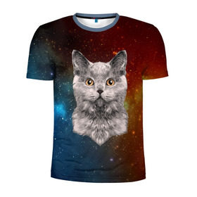 Мужская футболка 3D спортивная с принтом Кот в космосе! в Санкт-Петербурге, 100% полиэстер с улучшенными характеристиками | приталенный силуэт, круглая горловина, широкие плечи, сужается к линии бедра | 3d | cat | арт | взгляд | вселенная | звезды | земля | космос | кот | кот хипстер | котёнок | котятки | котятушки | кошечки | кошка | мордочка | плеяды | пространство | созвездие