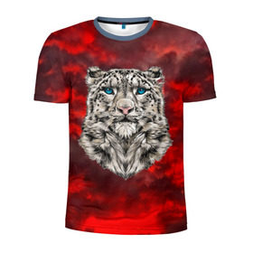 Мужская футболка 3D спортивная с принтом Леопард в Санкт-Петербурге, 100% полиэстер с улучшенными характеристиками | приталенный силуэт, круглая горловина, широкие плечи, сужается к линии бедра | 3d | cat | арт | вечер | взгляд | закат | кот | кот хипстер | котёнок | котятки | котятушки | кошечки | кошка | леопард | мордочка | ночь