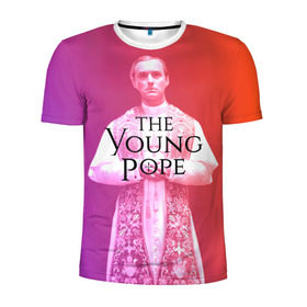 Мужская футболка 3D спортивная с принтом The Young Pope в Санкт-Петербурге, 100% полиэстер с улучшенными характеристиками | приталенный силуэт, круглая горловина, широкие плечи, сужается к линии бедра | Тематика изображения на принте: young pope | джуд | лоу | молодой папа
