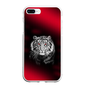 Чехол для iPhone 7Plus/8 Plus матовый с принтом Тигр красные глаза в Санкт-Петербурге, Силикон | Область печати: задняя сторона чехла, без боковых панелей |  хищник | багровый | большая кошка | глаза. красные | красный | кровавый | тигр