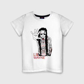 Детская футболка хлопок с принтом Lil Wayne 1 в Санкт-Петербурге, 100% хлопок | круглый вырез горловины, полуприлегающий силуэт, длина до линии бедер | lil wayne | rap | лил уэйн | рэп | хип хоп