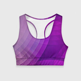 Женский спортивный топ 3D с принтом Фиолетовые волны в Санкт-Петербурге, 82% полиэстер, 18% спандекс Ткань безопасна для здоровья, позволяет коже дышать, не мнется и не растягивается |  | круги | фиолетовый геометрия