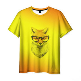 Мужская футболка 3D с принтом Лис ученый в Санкт-Петербурге, 100% полиэфир | прямой крой, круглый вырез горловины, длина до линии бедер | fox | животное | зверь | красивая | лес | лис | лиса | лисенок | лисица | лисичка | мех | очки | патрикеевна | песец | плутовка | прикольная | природа | рисунок | рыжая | рыжий цвет | сказка | хвост | хитрая
