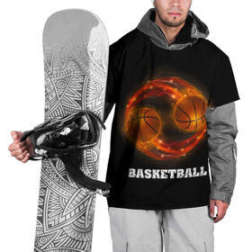 Накидка на куртку 3D с принтом basketball fire в Санкт-Петербурге, 100% полиэстер |  | Тематика изображения на принте: fire | flames | light | sport | баскетбол | игра | кольцо | мяч | небо | огонь | сетка | спорт | спортивные соревнования | стиль