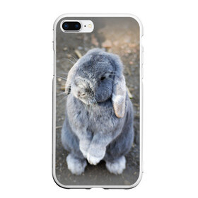 Чехол для iPhone 7Plus/8 Plus матовый с принтом Кролик в Санкт-Петербурге, Силикон | Область печати: задняя сторона чехла, без боковых панелей | грызун | животные | заяц | кролик | мордочка | природа | пушистый | уши