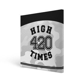 Холст квадратный с принтом High Times 420 Camo в Санкт-Петербурге, 100% ПВХ |  | camouflage | камо | камуфляж