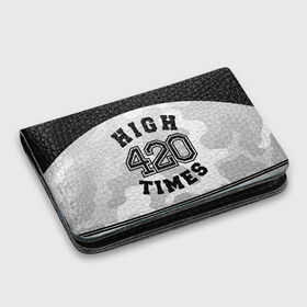 Картхолдер с принтом с принтом High Times 420 Camo в Санкт-Петербурге, натуральная матовая кожа | размер 7,3 х 10 см; кардхолдер имеет 4 кармана для карт; | Тематика изображения на принте: camouflage | камо | камуфляж