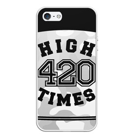 Чехол для iPhone 5/5S матовый с принтом High Times 420 Camo в Санкт-Петербурге, Силикон | Область печати: задняя сторона чехла, без боковых панелей | Тематика изображения на принте: camouflage | камо | камуфляж