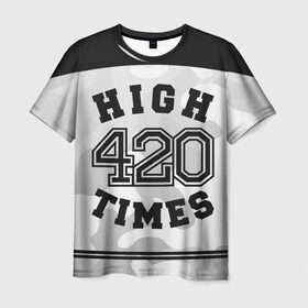 Мужская футболка 3D с принтом High Times 420 Camo в Санкт-Петербурге, 100% полиэфир | прямой крой, круглый вырез горловины, длина до линии бедер | camouflage | камо | камуфляж