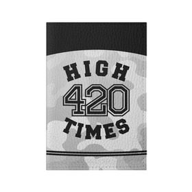 Обложка для паспорта матовая кожа с принтом High Times 420 Camo в Санкт-Петербурге, натуральная матовая кожа | размер 19,3 х 13,7 см; прозрачные пластиковые крепления | camouflage | камо | камуфляж