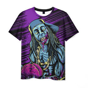Мужская футболка 3D с принтом Lil Wayne 5 в Санкт-Петербурге, 100% полиэфир | прямой крой, круглый вырез горловины, длина до линии бедер | Тематика изображения на принте: lil wayne | rap | лил уэйн | рэп | хип хоп