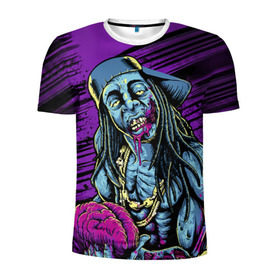 Мужская футболка 3D спортивная с принтом Lil Wayne 5 в Санкт-Петербурге, 100% полиэстер с улучшенными характеристиками | приталенный силуэт, круглая горловина, широкие плечи, сужается к линии бедра | lil wayne | rap | лил уэйн | рэп | хип хоп
