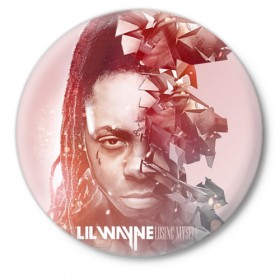 Значок с принтом Lil Wayne 7 в Санкт-Петербурге,  металл | круглая форма, металлическая застежка в виде булавки | 