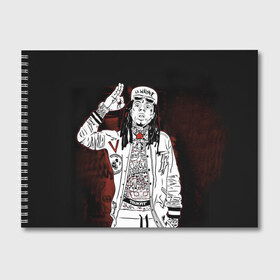 Альбом для рисования с принтом Lil Wayne 3 в Санкт-Петербурге, 100% бумага
 | матовая бумага, плотность 200 мг. | lil wayne | rap | лил уэйн | рэп | хип хоп