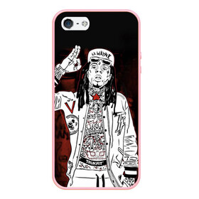 Чехол для iPhone 5/5S матовый с принтом Lil Wayne 3 в Санкт-Петербурге, Силикон | Область печати: задняя сторона чехла, без боковых панелей | Тематика изображения на принте: lil wayne | rap | лил уэйн | рэп | хип хоп