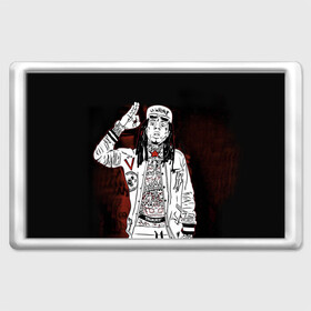 Магнит 45*70 с принтом Lil Wayne 3 в Санкт-Петербурге, Пластик | Размер: 78*52 мм; Размер печати: 70*45 | Тематика изображения на принте: lil wayne | rap | лил уэйн | рэп | хип хоп