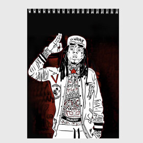 Скетчбук с принтом Lil Wayne 3 в Санкт-Петербурге, 100% бумага
 | 48 листов, плотность листов — 100 г/м2, плотность картонной обложки — 250 г/м2. Листы скреплены сверху удобной пружинной спиралью | Тематика изображения на принте: lil wayne | rap | лил уэйн | рэп | хип хоп