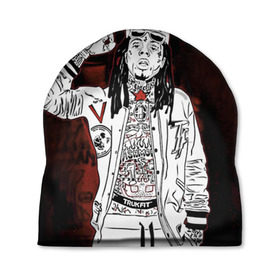 Шапка 3D с принтом Lil Wayne 3 в Санкт-Петербурге, 100% полиэстер | универсальный размер, печать по всей поверхности изделия | lil wayne | rap | лил уэйн | рэп | хип хоп