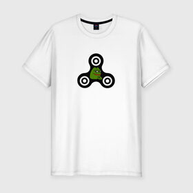 Мужская футболка премиум с принтом Frog spinner в Санкт-Петербурге, 92% хлопок, 8% лайкра | приталенный силуэт, круглый вырез ворота, длина до линии бедра, короткий рукав | pepe | spinner | антиспиннер | вейп | вейпер | вертушка | лягушка | мем | пепе | спиннер