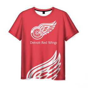 Мужская футболка 3D с принтом Detroit Red Wings 2017 в Санкт-Петербурге, 100% полиэфир | прямой крой, круглый вырез горловины, длина до линии бедер | detroit red wings | nhl | спорт | хоккей