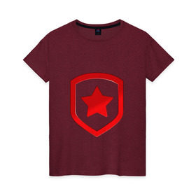 Женская футболка хлопок с принтом Gambit Gaming в Санкт-Петербурге, 100% хлопок | прямой крой, круглый вырез горловины, длина до линии бедер, слегка спущенное плечо | 
